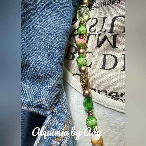 Alquimia Green and Gold Multi-Strand Necklace - Picture 4 of 4